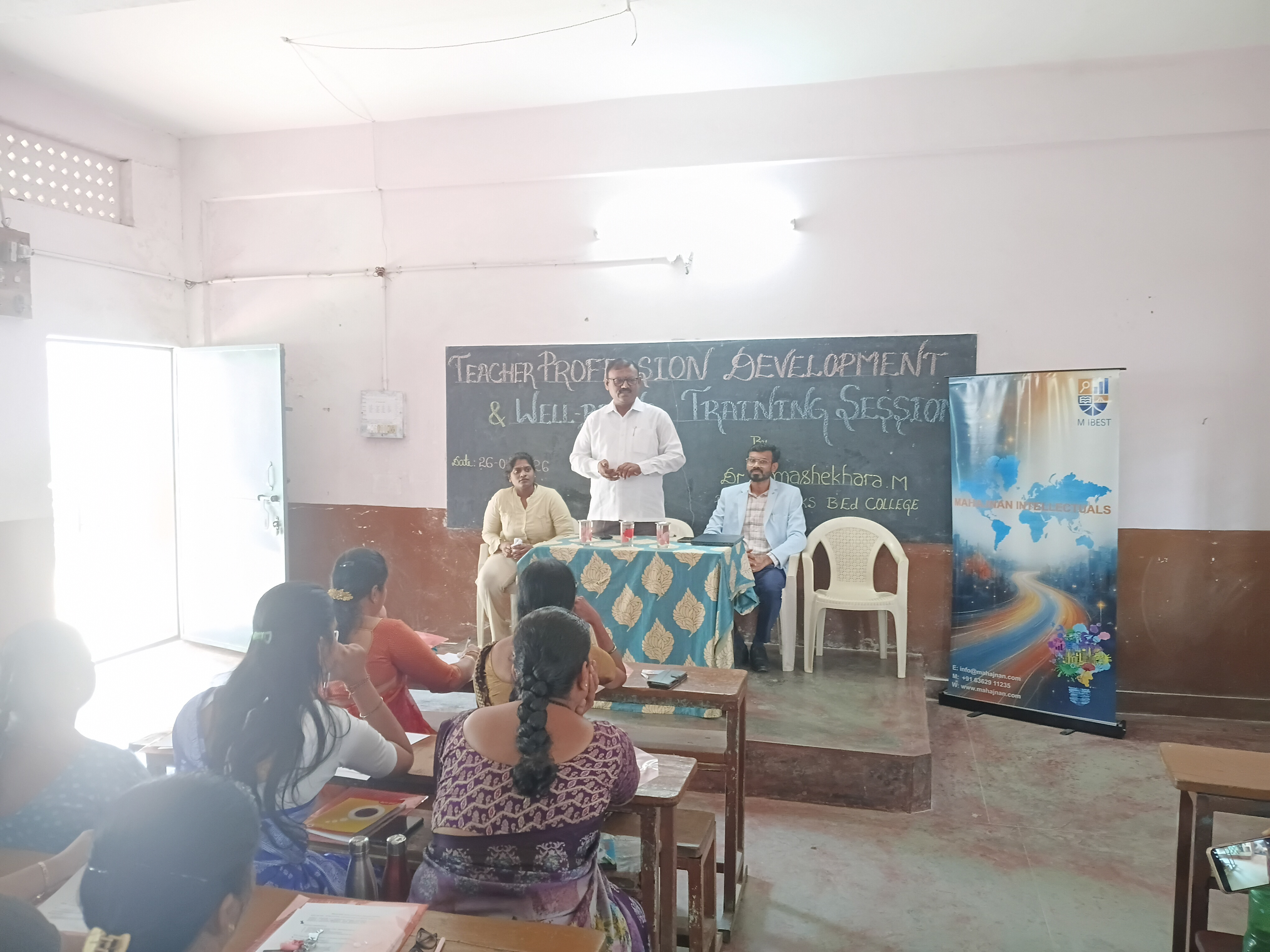 Principal addressing the teachers